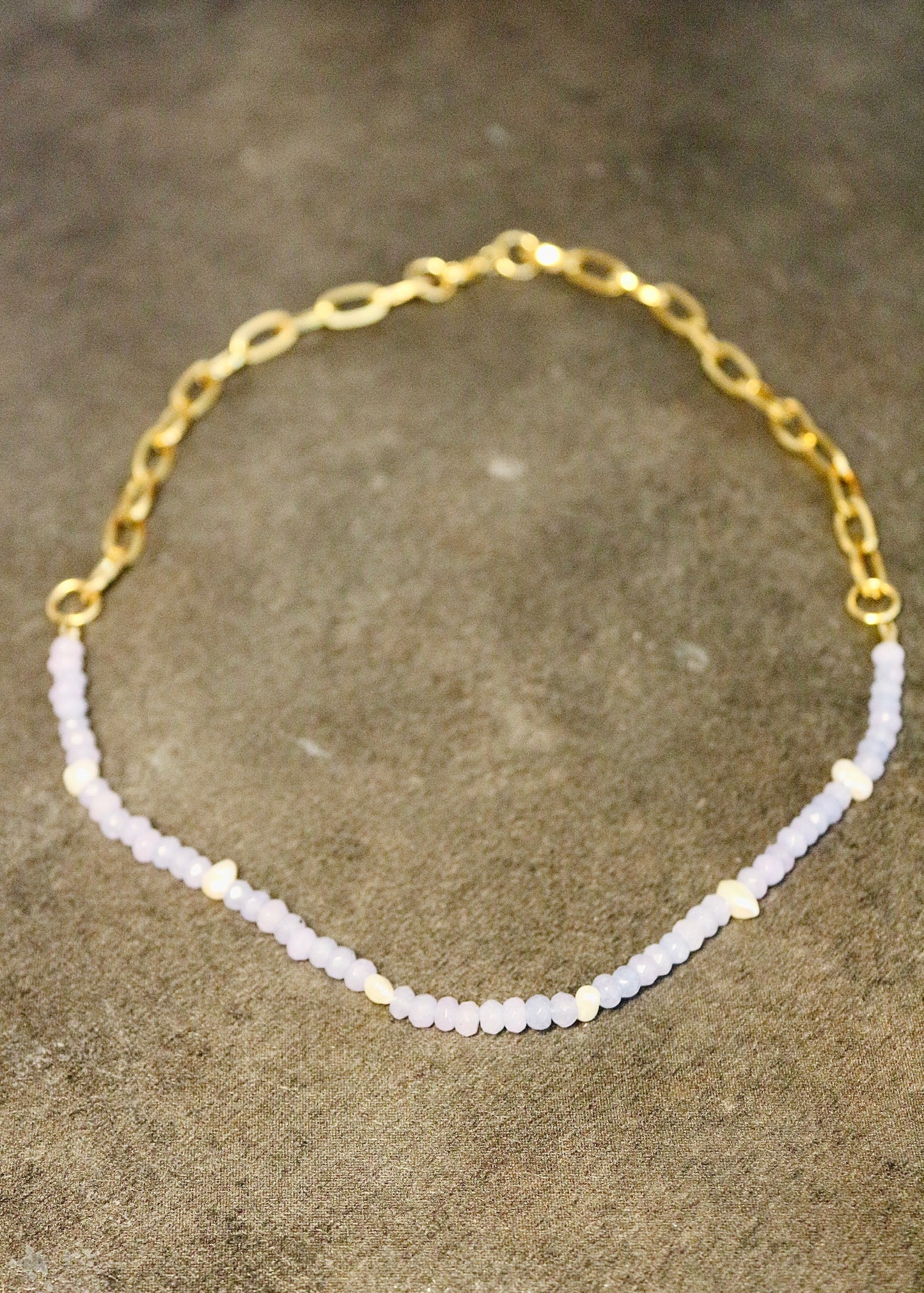 Jade Kette mit Süßwasserperlen