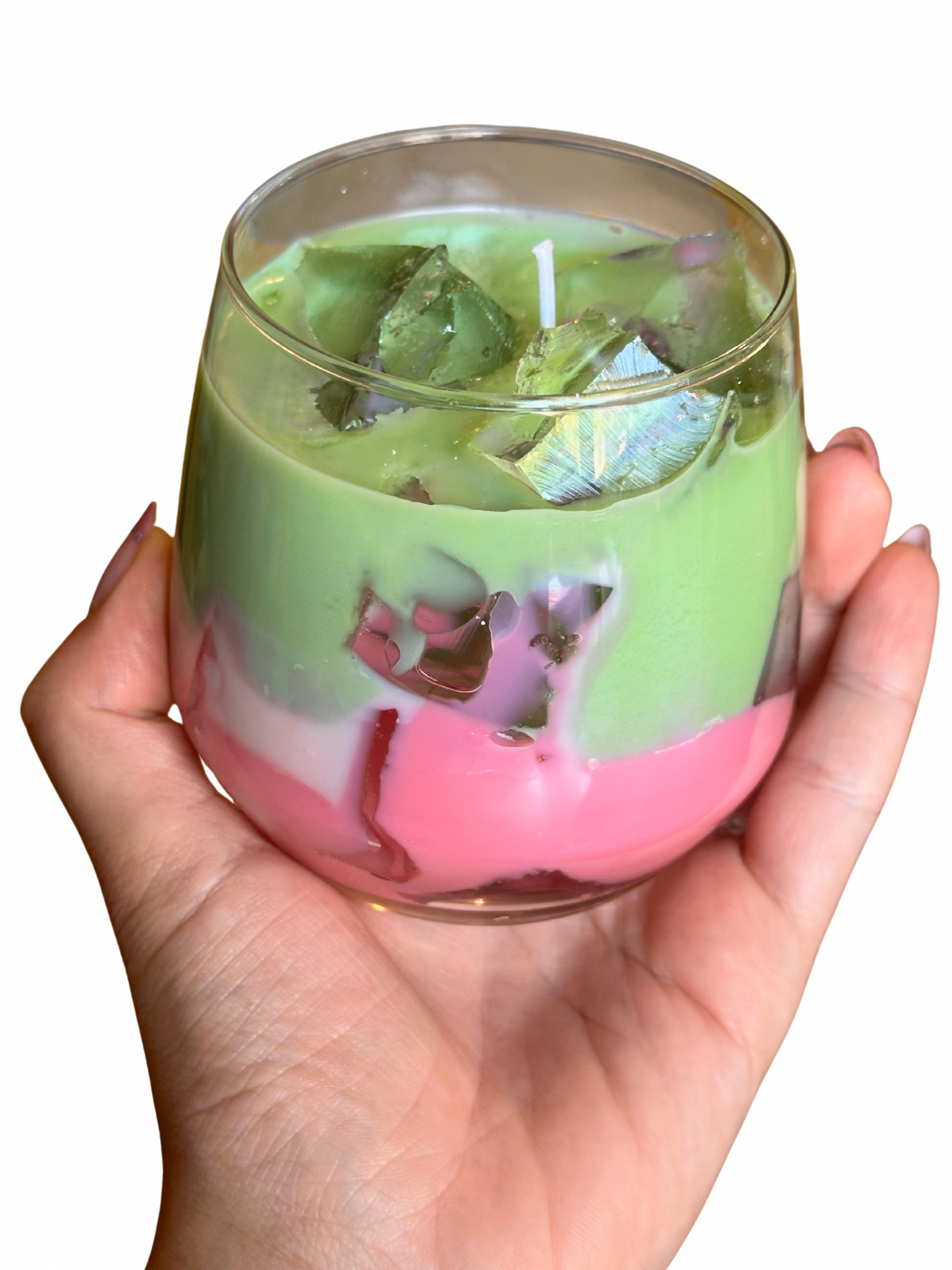 Strawberry Matcha Latte Kerze