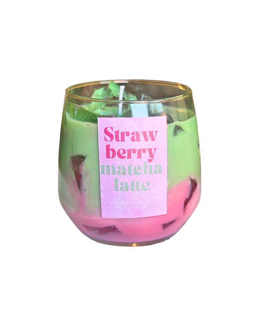 Strawberry Matcha Latte Kerze