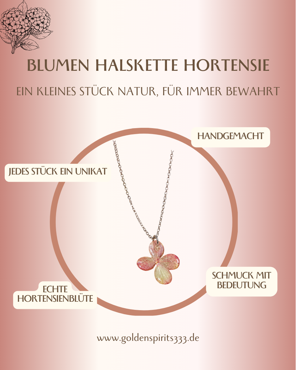 Blumen Halskette Hortensie