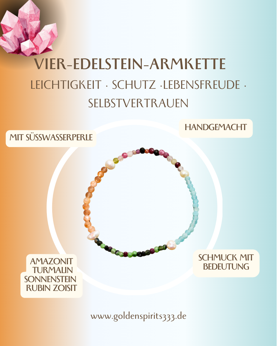 Armkettchen 4 Edelsteine