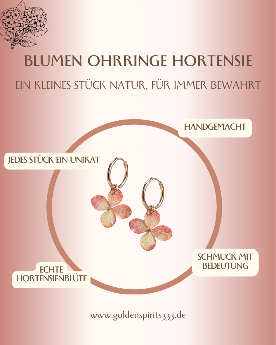 Blumen Ohrringe Hortensie