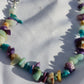 Splitter-Halskette mit Aquamarin, Charoit & blauem Apatit