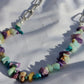 Splitter-Halskette mit Aquamarin, Charoit & blauem Apatit