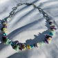 Splitter-Halskette mit Aquamarin, Charoit & blauem Apatit