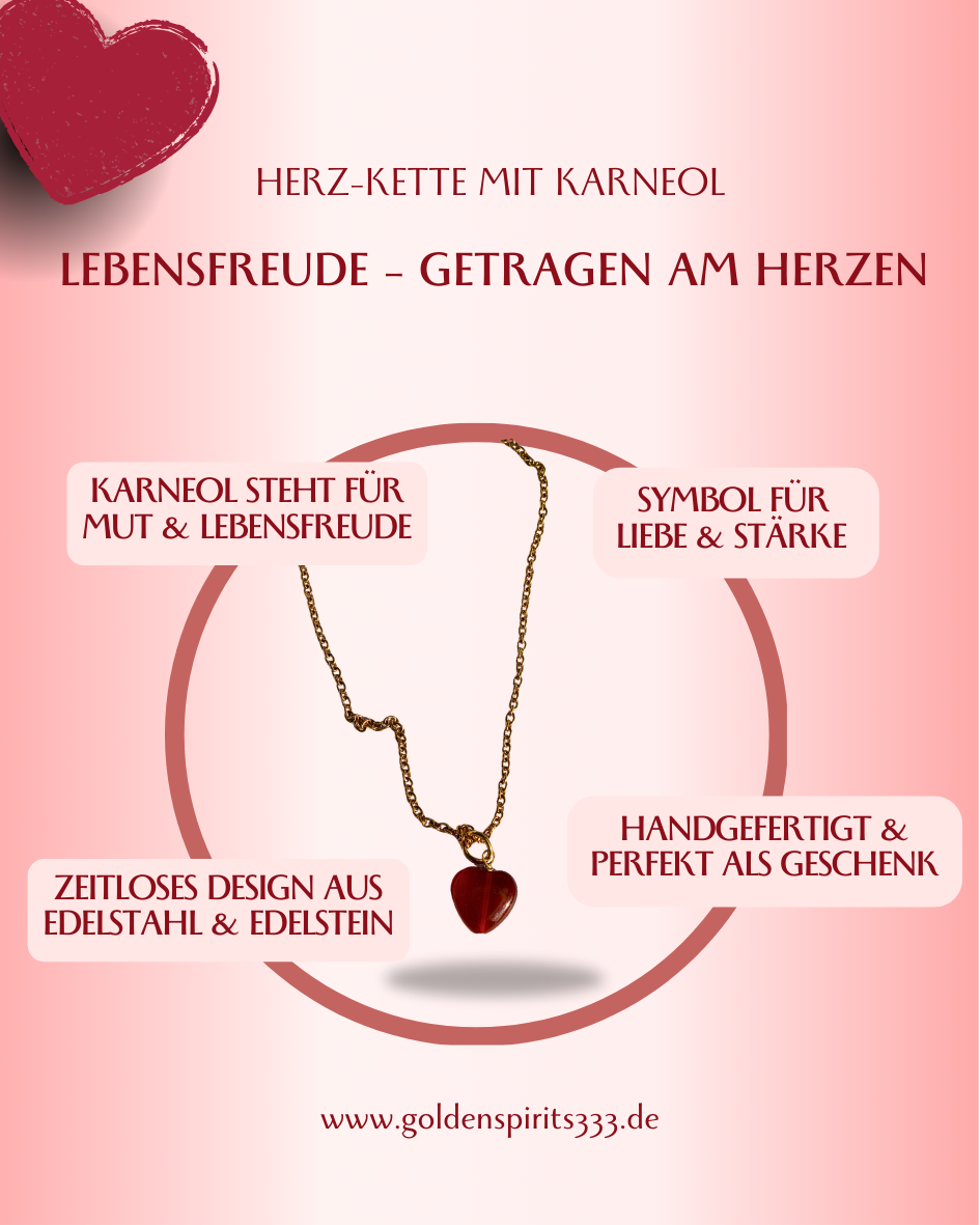 Herz-Kette mit Karneol
